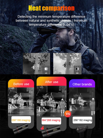 🔥Only a few full sets German-engineered thermal imaging technology. See what others can't.✨Detects heat signatures up to 1200 yards away. Instantly.🌷IP67 waterproof. Military-grade. Designed for hunting.Penetrates fog, brush, and the darkest nights.💧