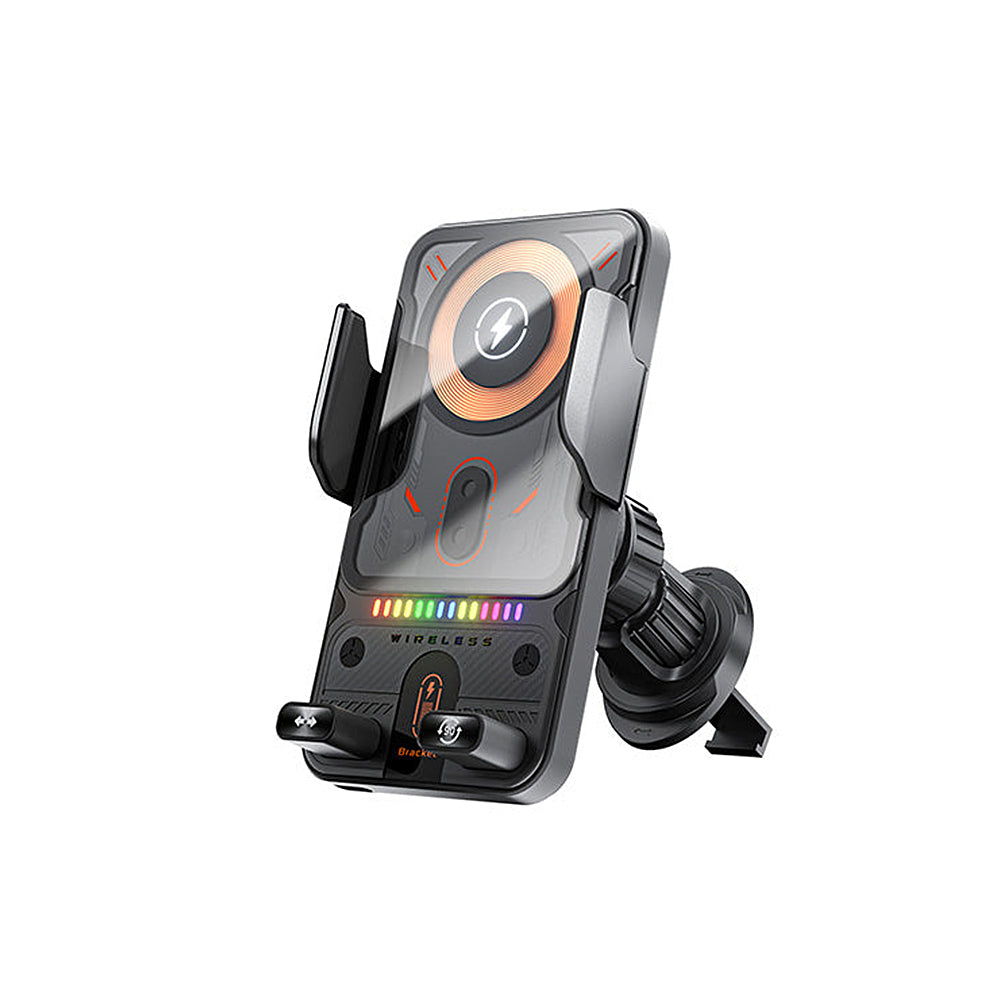 2-in-1 Auto-Rotate Car Phone Holder with Wireless Charging Function