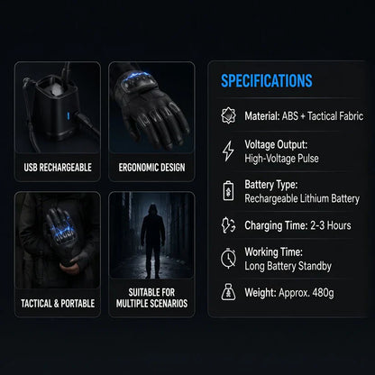Tactical StunGuard Pro High‑Voltage Self‑Defense Glove One touch. Instant protection.